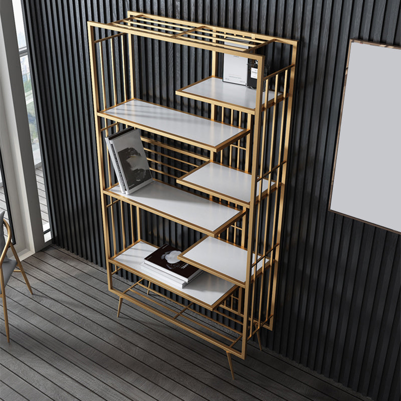 6 open shelves Bookcase Light Luxury Steel Bookshelf for Study Room