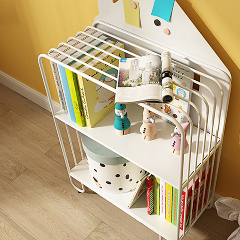 Contemporary Metal Bookshelf Standard Vertical Open Shelf Bookcase