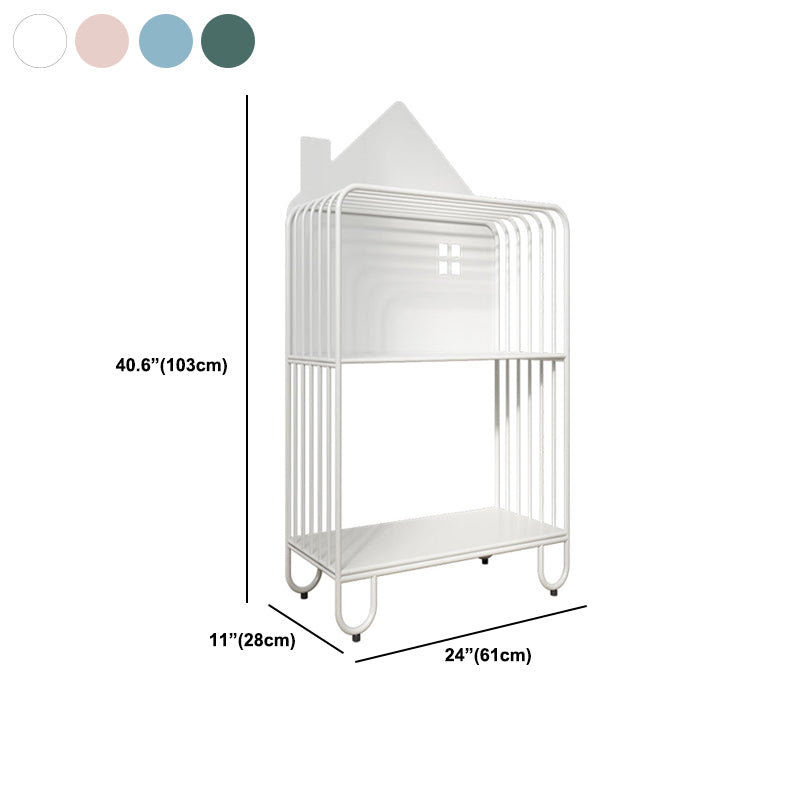 Contemporary Metal Bookshelf Standard Vertical Open Shelf Bookcase