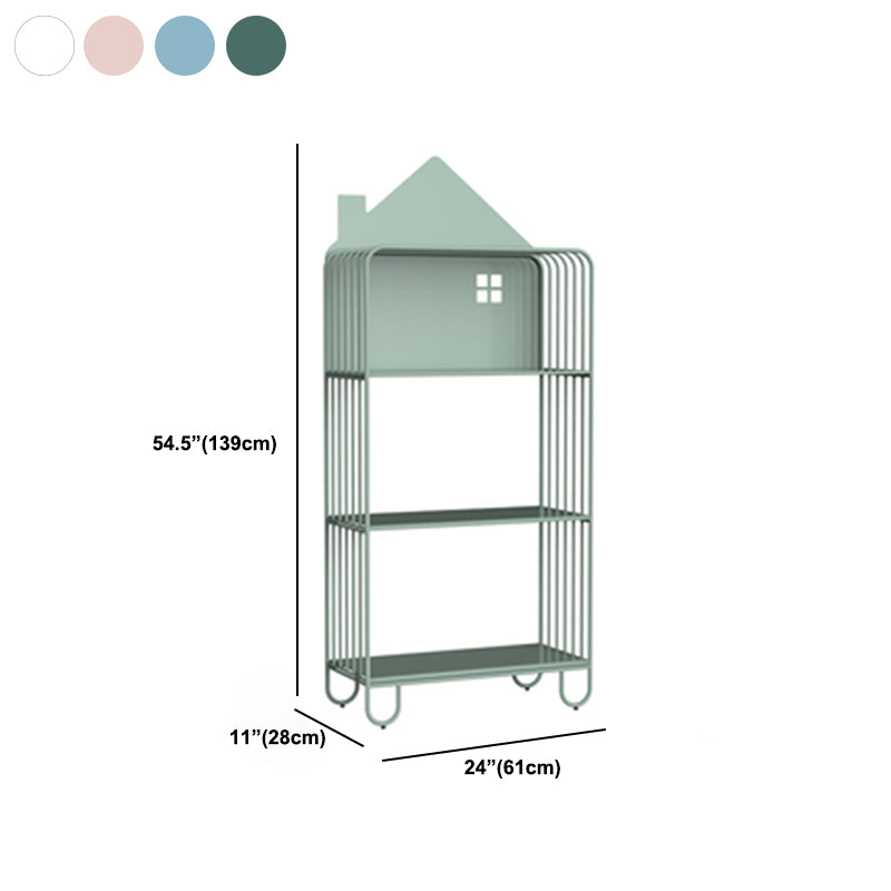 Contemporary Metal Bookshelf Standard Vertical Open Shelf Bookcase