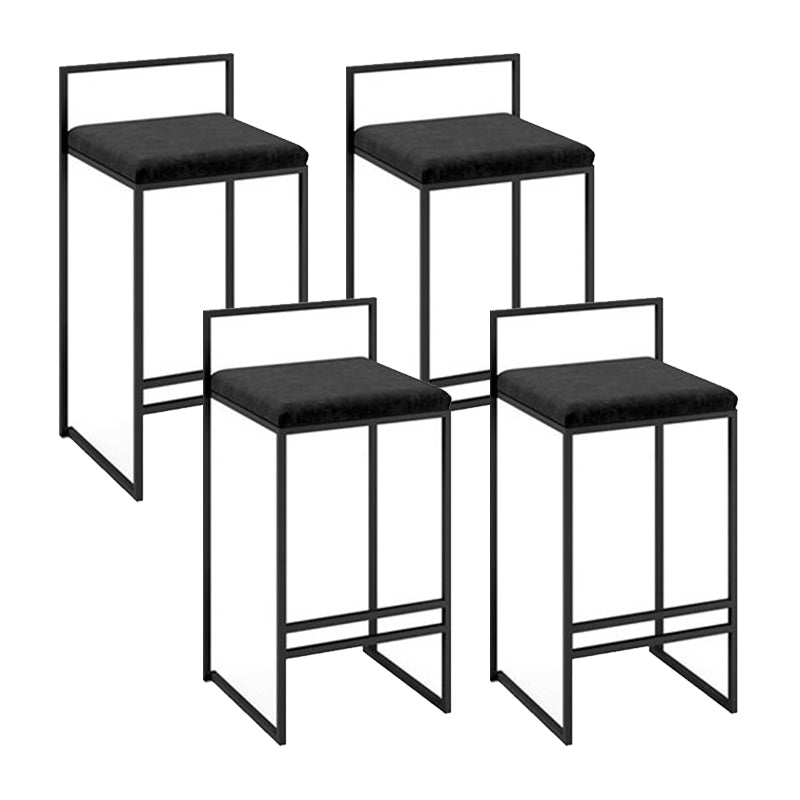 Low Back Upholstered Counter Stool Industrial Armless Bar Chair with Footrest