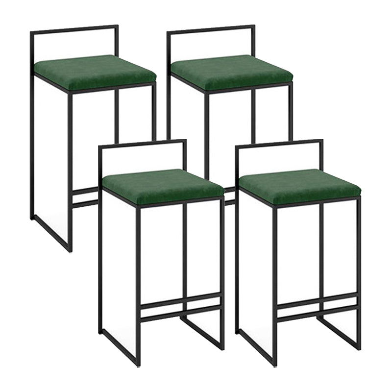 Low Back Upholstered Counter Stool Industrial Armless Bar Chair with Footrest