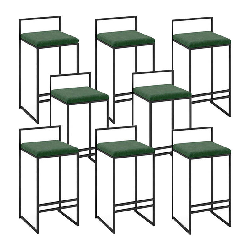 Low Back Upholstered Counter Stool Industrial Armless Bar Chair with Footrest