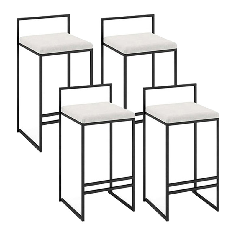 Low Back Upholstered Counter Stool Industrial Armless Bar Chair with Footrest