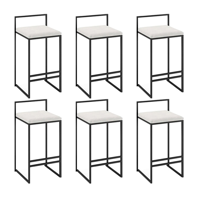 Low Back Upholstered Counter Stool Industrial Armless Bar Chair with Footrest