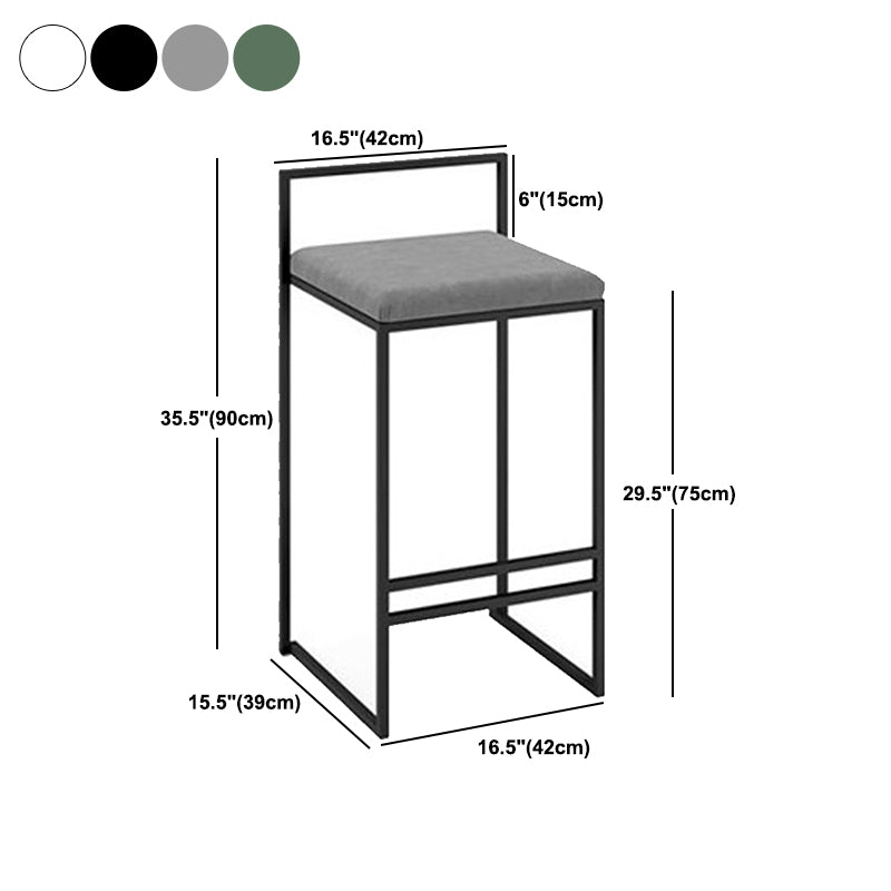 Low Back Upholstered Counter Stool Industrial Armless Bar Chair with Footrest