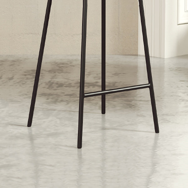 Industrial Armless Bar Stool Faux Leather Bar Chair with Metal Footrest