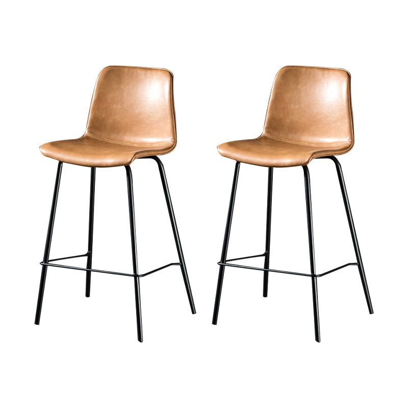 Modern Matte Finish PU Leather Barstool Low Back Restaurant Stool