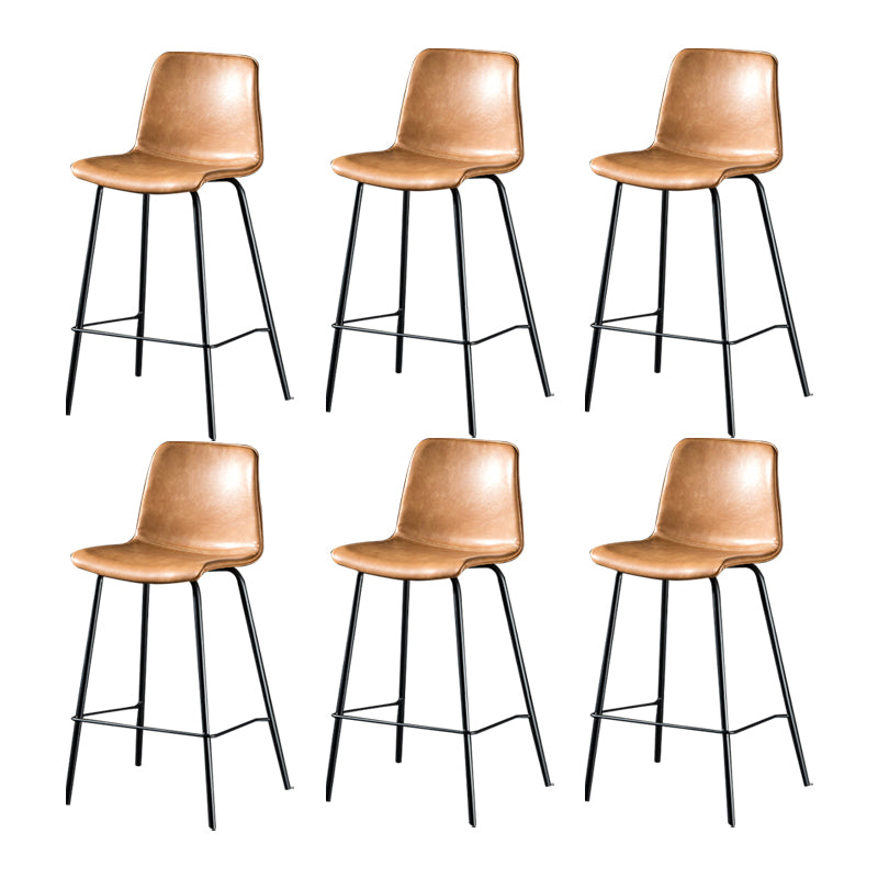 Modern Matte Finish PU Leather Barstool Low Back Restaurant Stool