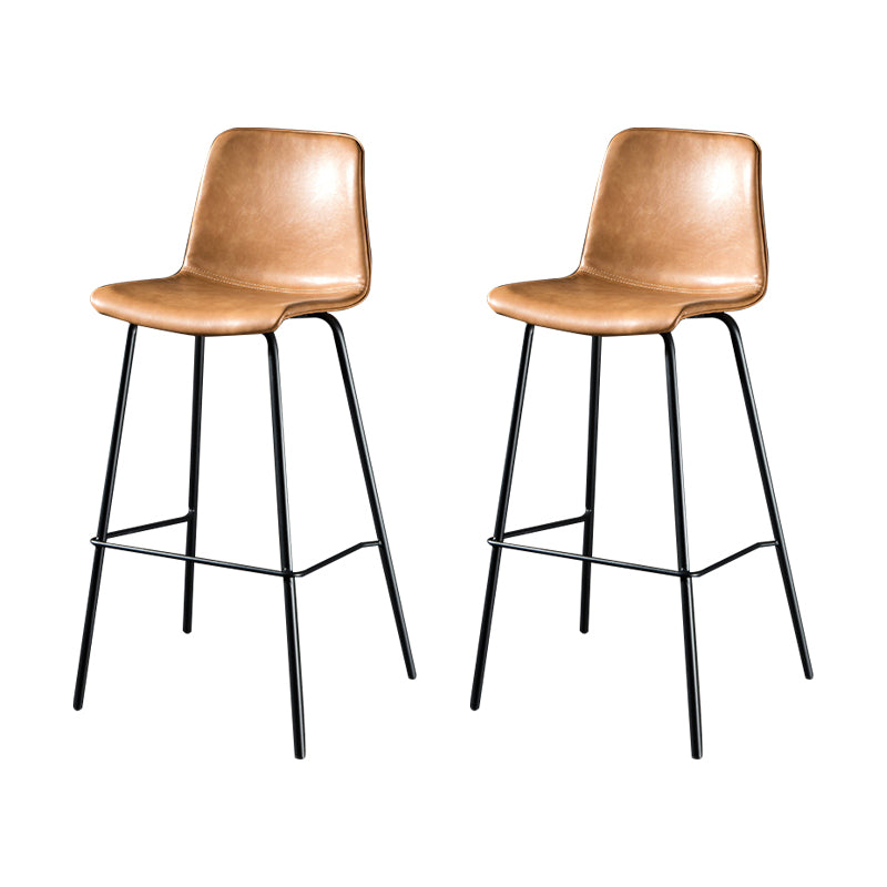 Modern Matte Finish PU Leather Barstool Low Back Restaurant Stool