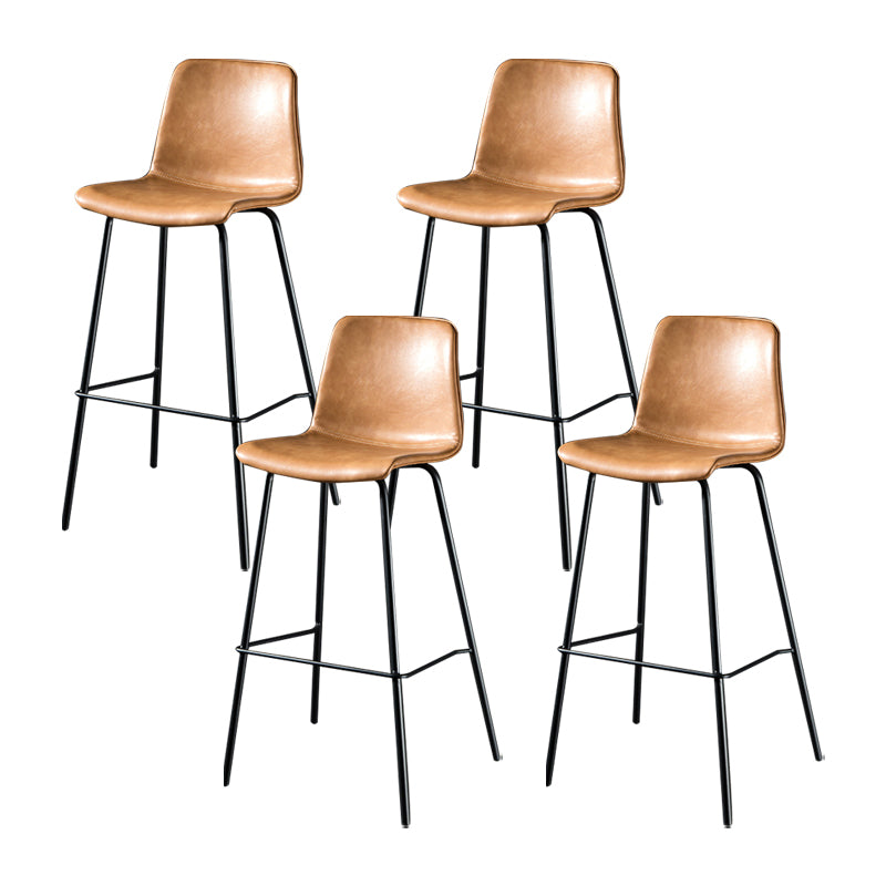 Modern Matte Finish PU Leather Barstool Low Back Restaurant Stool