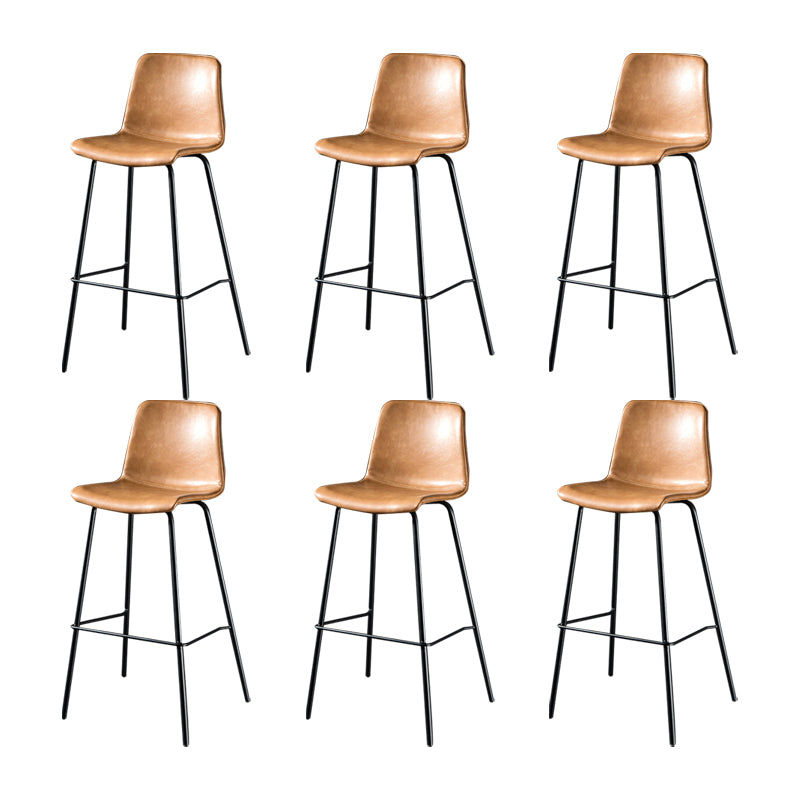 Modern Matte Finish PU Leather Barstool Low Back Restaurant Stool