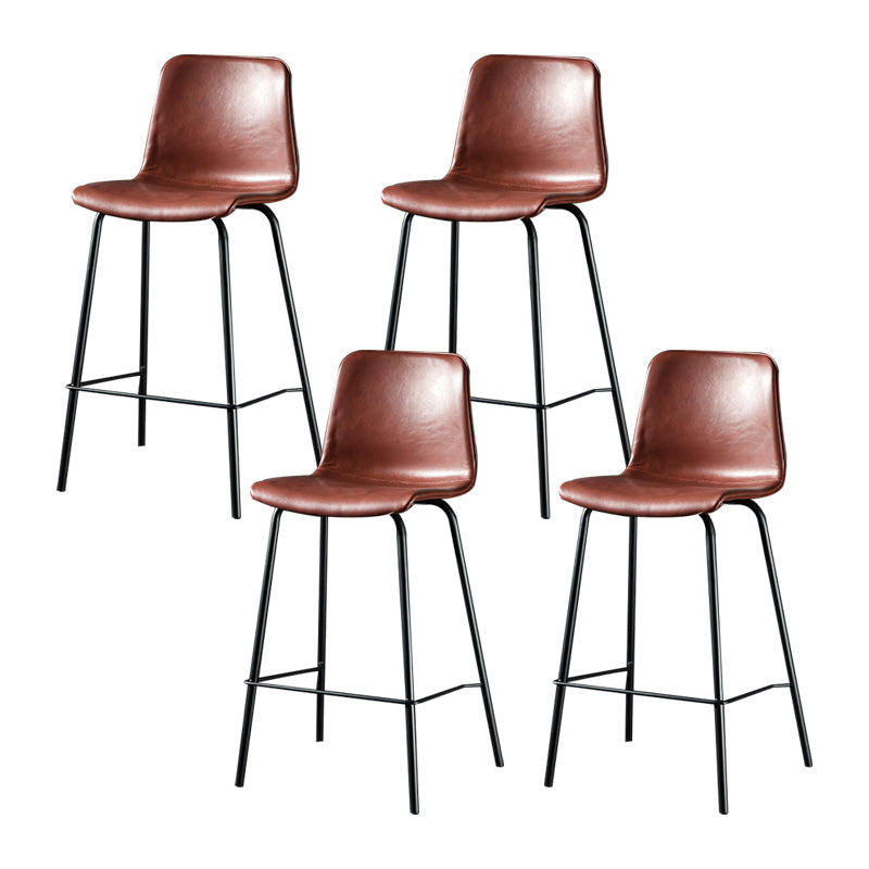 Modern Matte Finish PU Leather Barstool Low Back Restaurant Stool