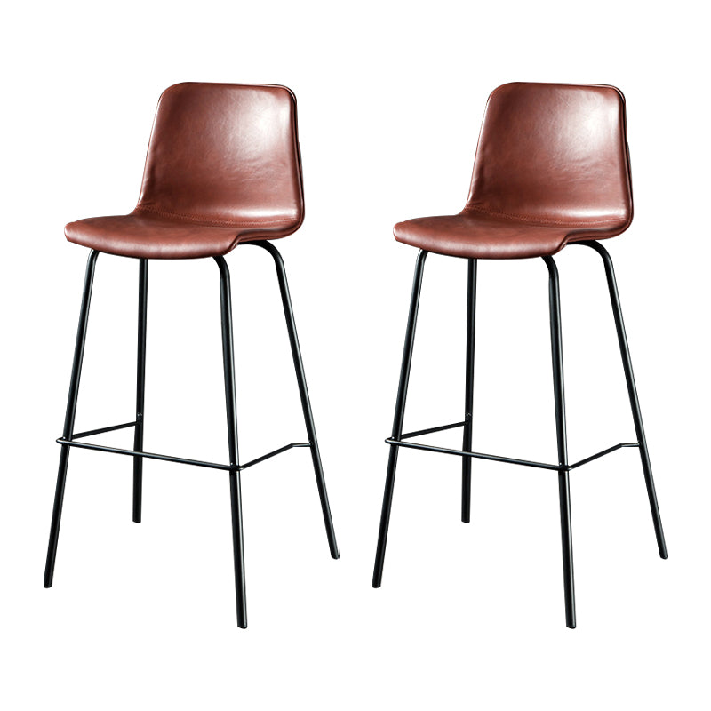 Modern Matte Finish PU Leather Barstool Low Back Restaurant Stool