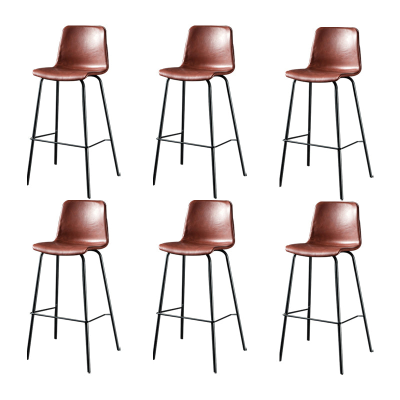Modern Matte Finish PU Leather Barstool Low Back Restaurant Stool
