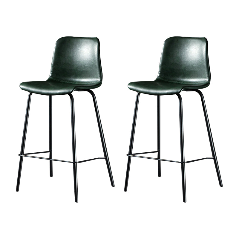 Modern Matte Finish PU Leather Barstool Low Back Restaurant Stool