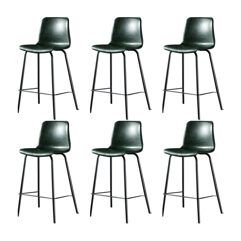 Modern Matte Finish PU Leather Barstool Low Back Restaurant Stool