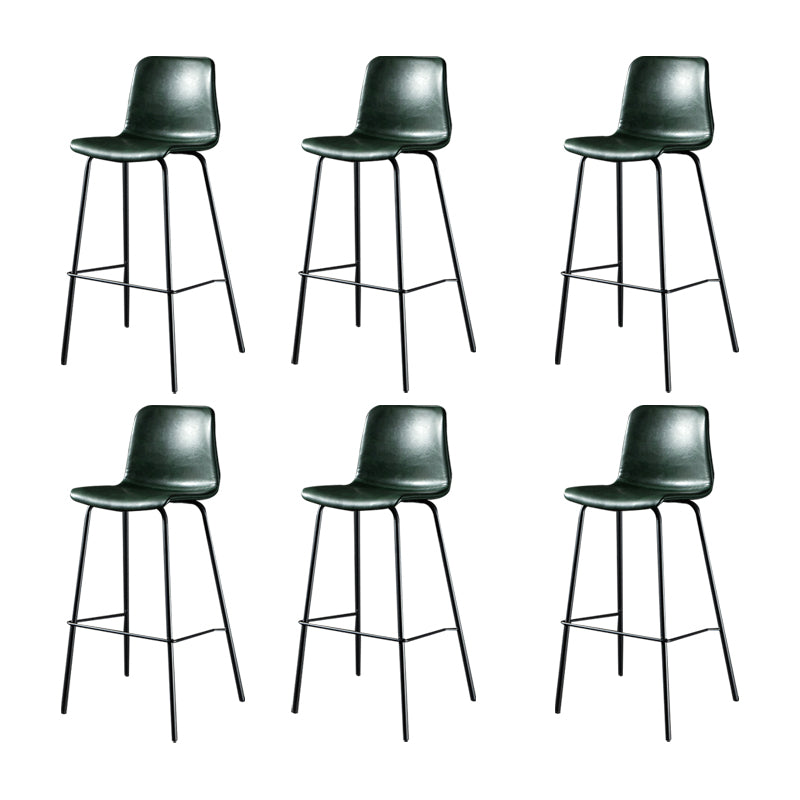 Modern Matte Finish PU Leather Barstool Low Back Restaurant Stool