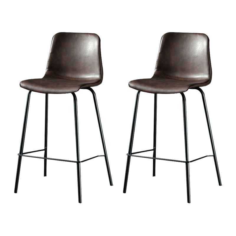 Modern Matte Finish PU Leather Barstool Low Back Restaurant Stool