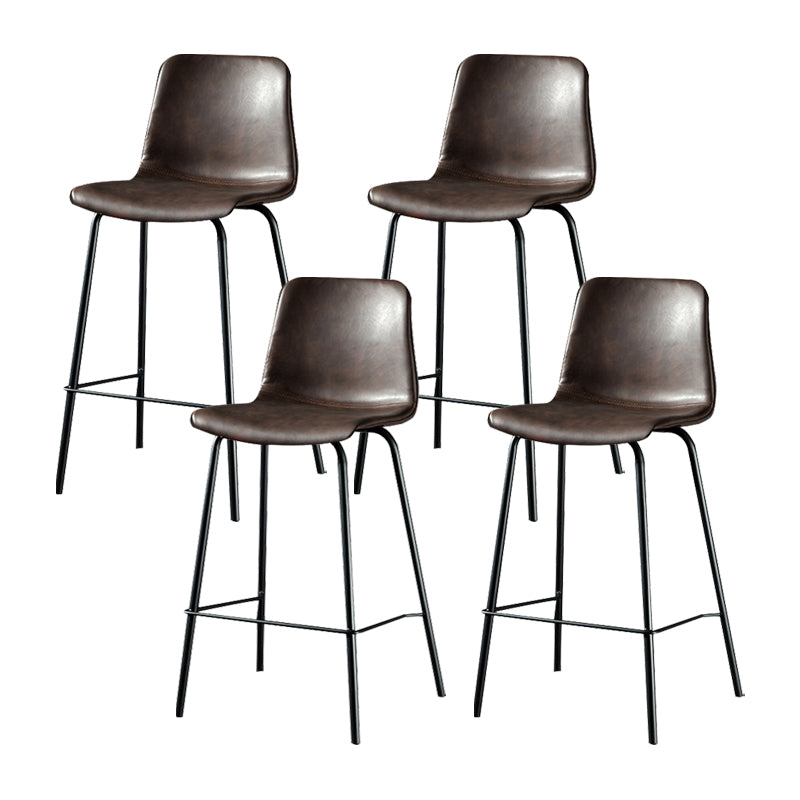 Modern Matte Finish PU Leather Barstool Low Back Restaurant Stool