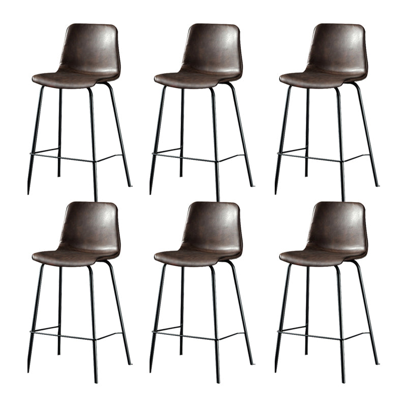 Modern Matte Finish PU Leather Barstool Low Back Restaurant Stool