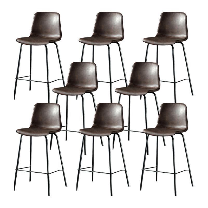 Modern Matte Finish PU Leather Barstool Low Back Restaurant Stool