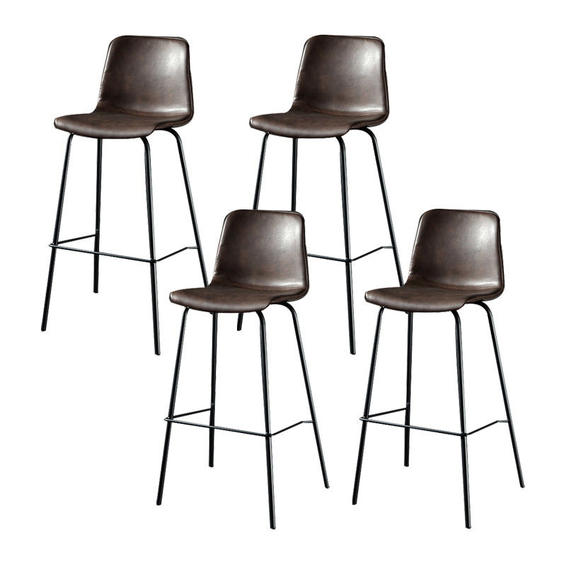 Modern Matte Finish PU Leather Barstool Low Back Restaurant Stool