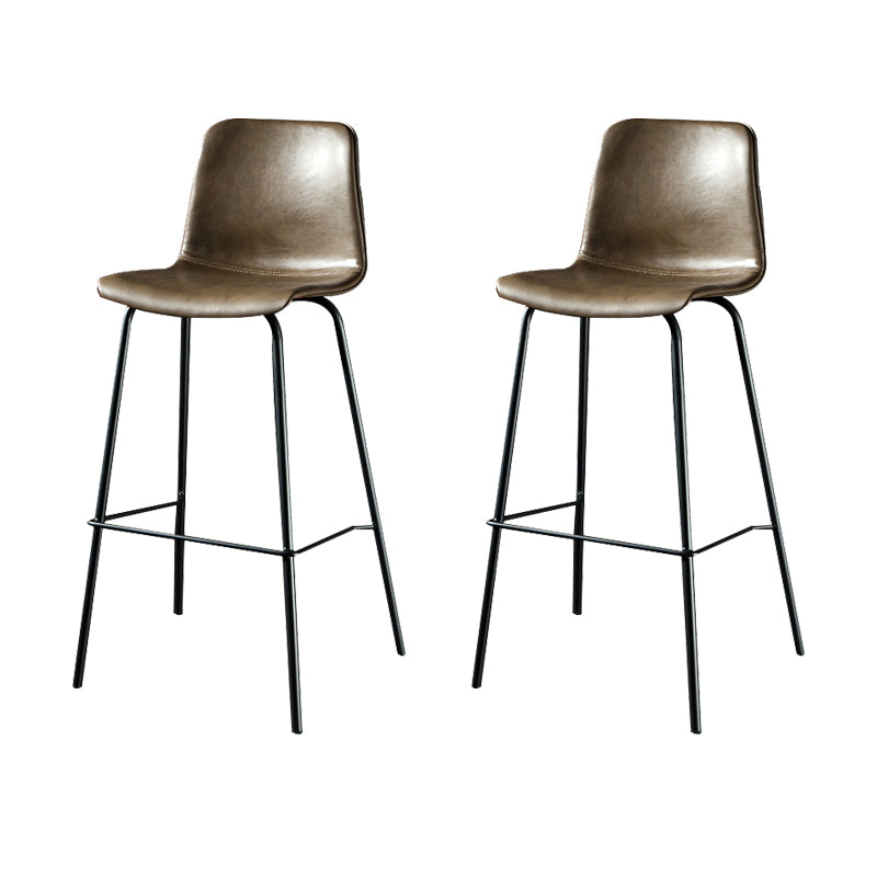 Modern Matte Finish PU Leather Barstool Low Back Restaurant Stool
