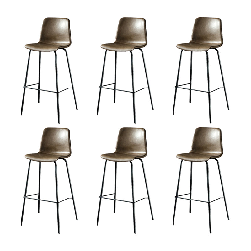 Modern Matte Finish PU Leather Barstool Low Back Restaurant Stool