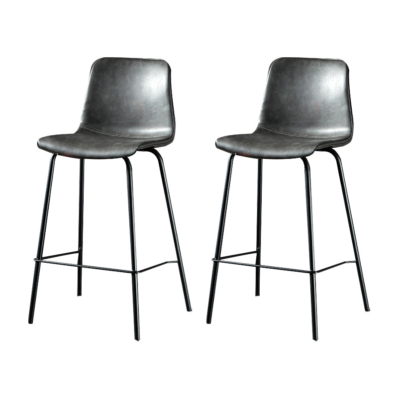 Modern Matte Finish PU Leather Barstool Low Back Restaurant Stool