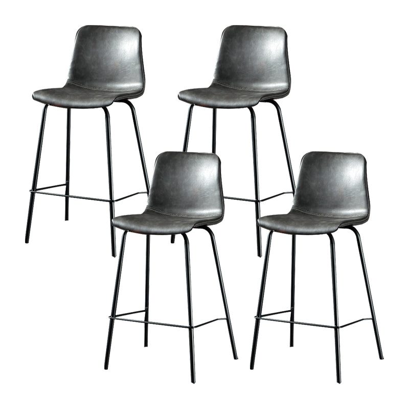Modern Matte Finish PU Leather Barstool Low Back Restaurant Stool