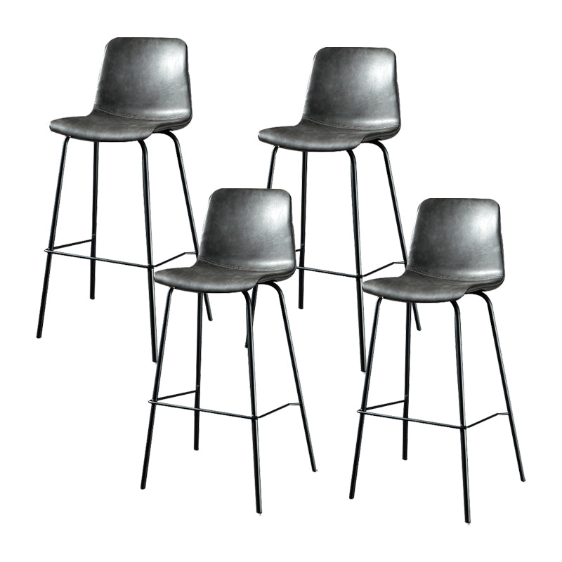 Modern Matte Finish PU Leather Barstool Low Back Restaurant Stool