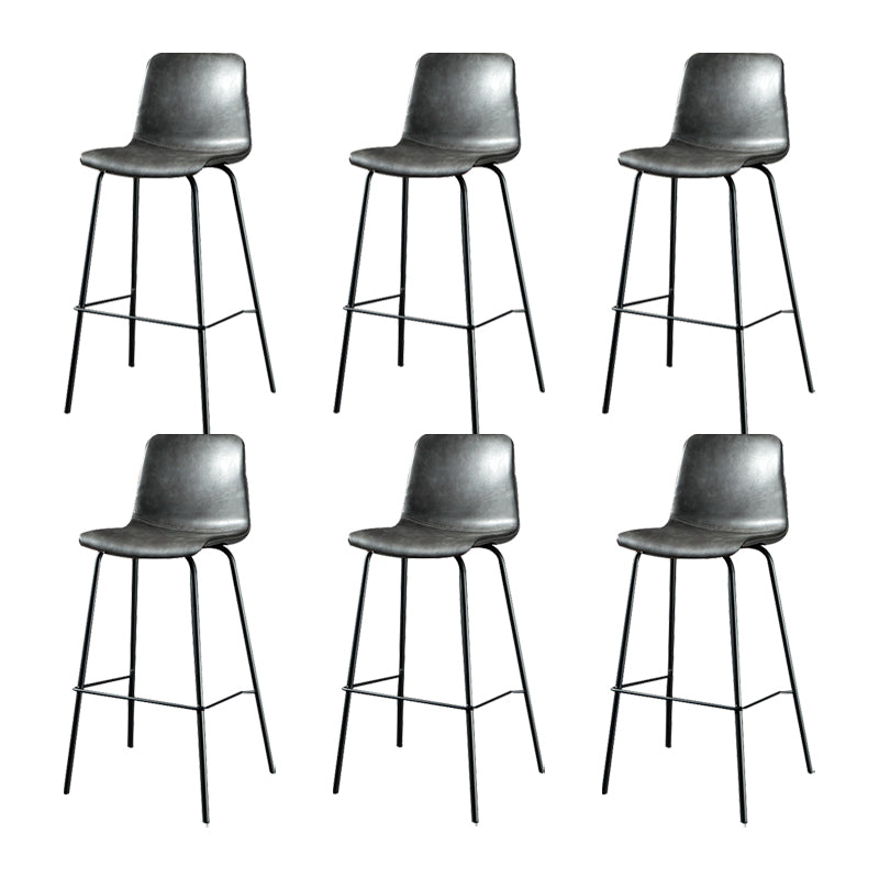 Modern Matte Finish PU Leather Barstool Low Back Restaurant Stool