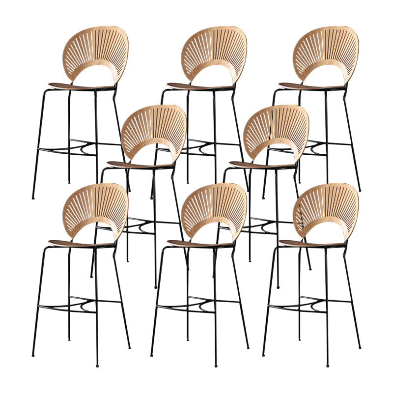 Industrial Full Back Counter Stool Armless Stackable Bar Chair with Metal Legs