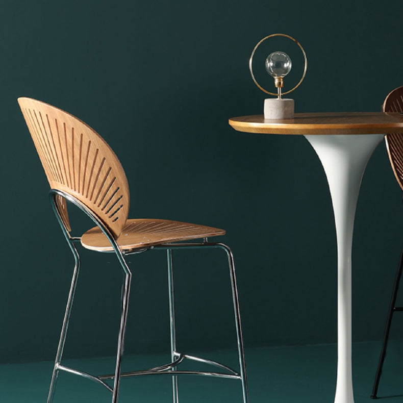 Industrial Full Back Counter Stool Armless Stackable Bar Chair with Metal Legs