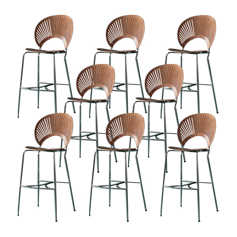 Industrial Full Back Counter Stool Armless Stackable Bar Chair with Metal Legs