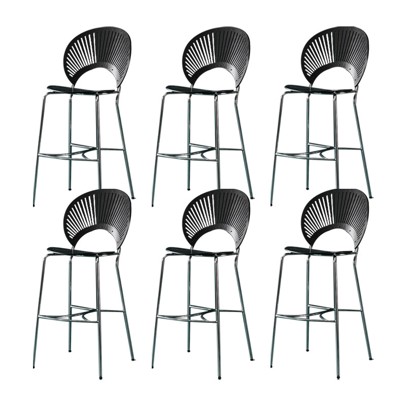 Industrial Full Back Counter Stool Armless Stackable Bar Chair with Metal Legs