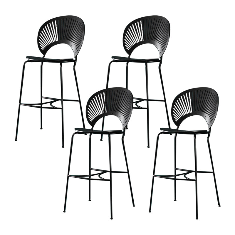 Industrial Full Back Counter Stool Armless Stackable Bar Chair with Metal Legs