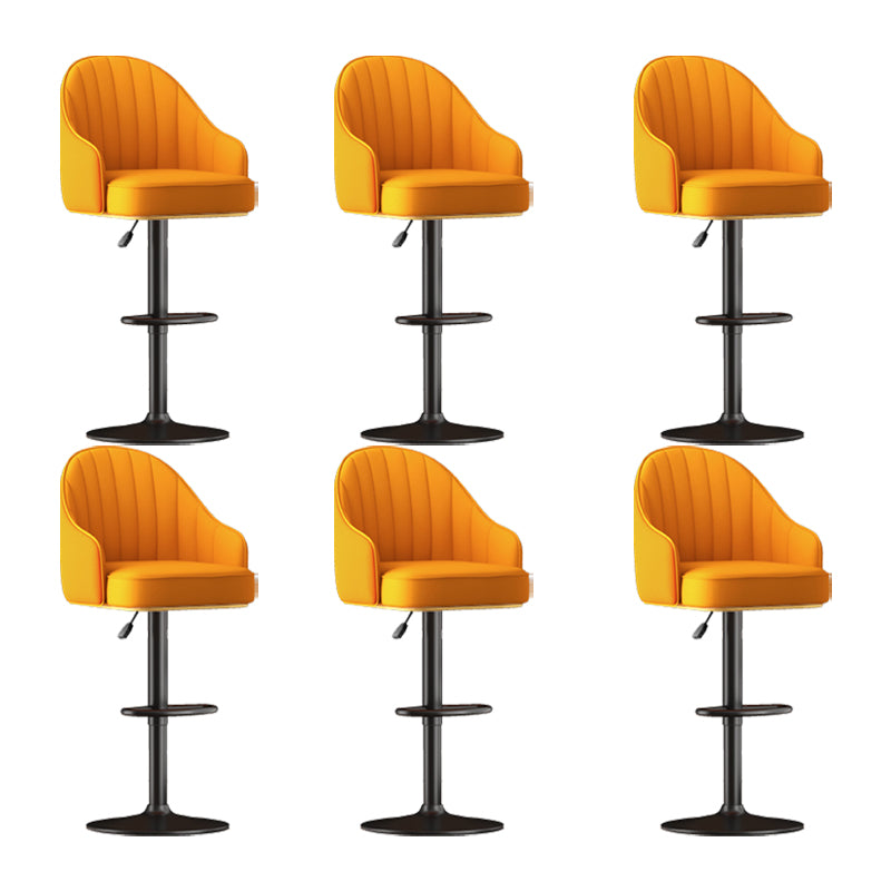 Home Adjustable Height Swivel Stool Contemporary Leather Barstool