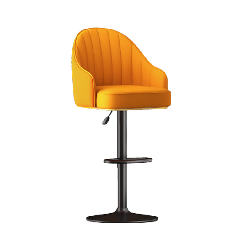 Home Adjustable Height Swivel Stool Contemporary Leather Barstool