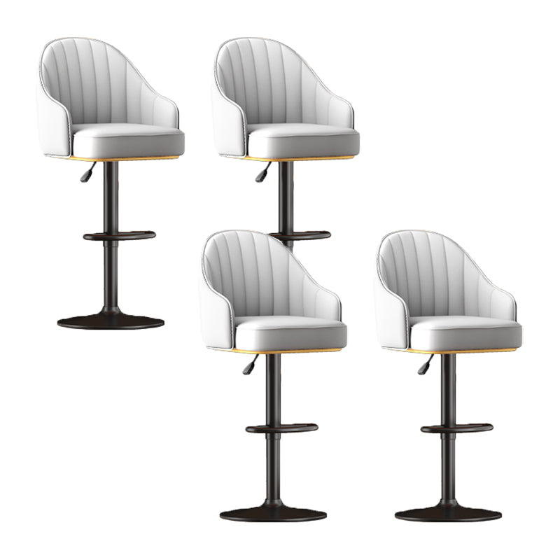 Home Adjustable Height Swivel Stool Contemporary Leather Barstool