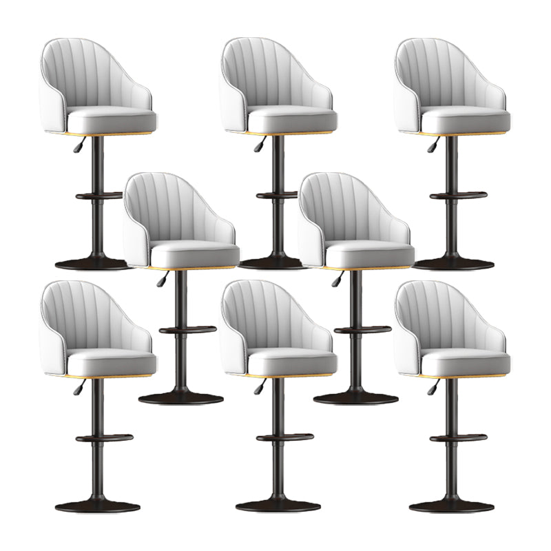 Home Adjustable Height Swivel Stool Contemporary Leather Barstool