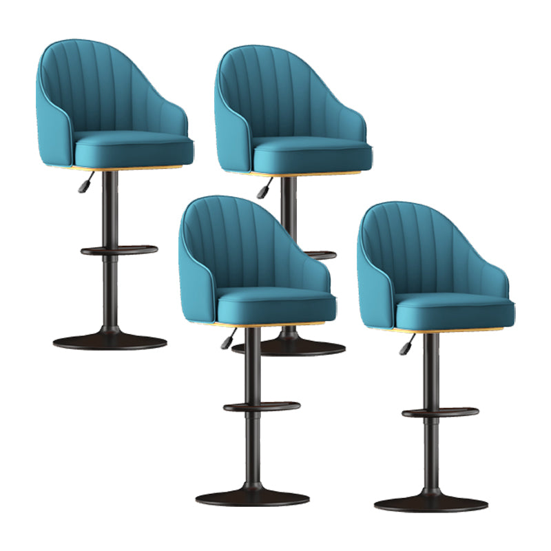 Home Adjustable Height Swivel Stool Contemporary Leather Barstool
