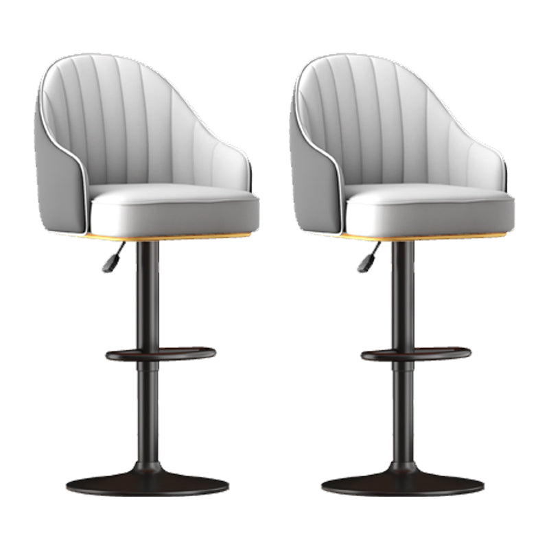 Home Adjustable Height Swivel Stool Contemporary Leather Barstool
