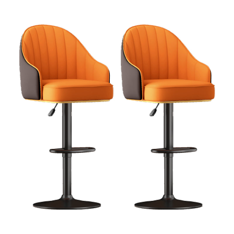 Home Adjustable Height Swivel Stool Contemporary Leather Barstool