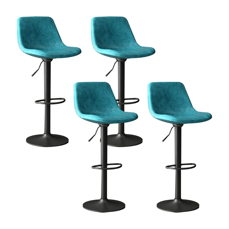 Home Footrest Adjustable Height Stool Contemporary Leather Barstool