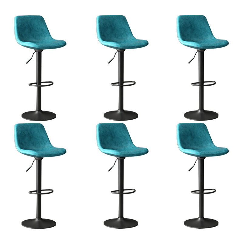 Home Footrest Adjustable Height Stool Contemporary Leather Barstool