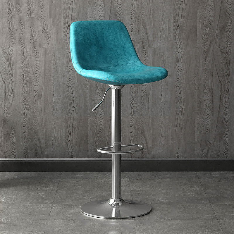 Home Footrest Adjustable Height Stool Contemporary Leather Barstool