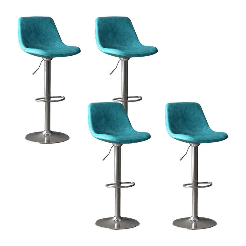 Home Footrest Adjustable Height Stool Contemporary Leather Barstool