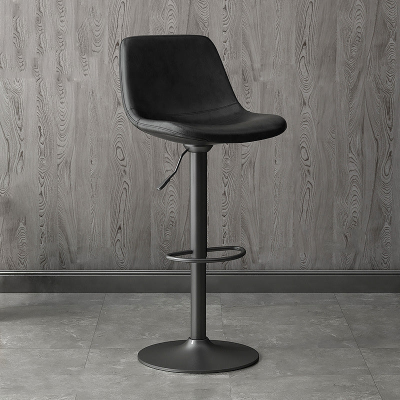 Home Footrest Adjustable Height Stool Contemporary Leather Barstool